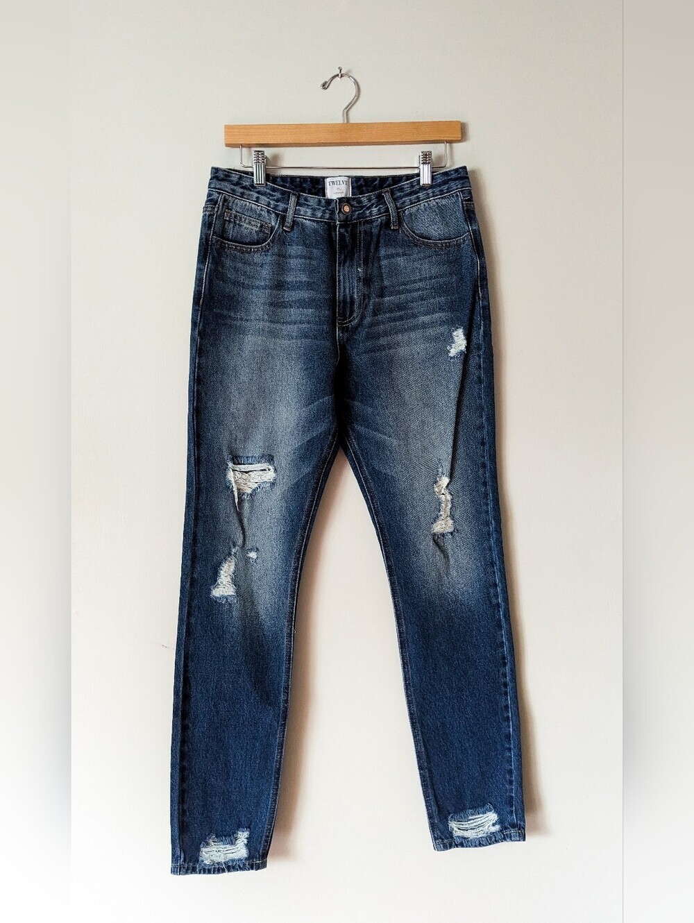 Twelve (By Ontwelfth) Dark Distressed Jeans